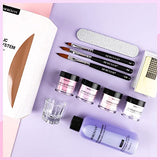 Morovan Acrylic Nail kit - 4pcs Acrylic Powder and Liquid Set Professional Nails Kit Acrylic Set for Beginners with Monomer Acrylic Nail Liquid Nail Brush and Nail Forms for Acrylic Nails Extension