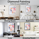 Pudiceva 5D Diamond Painting Kits for Adults & Kids, Diamond Art Kits, Full Drill Round Crystal Gem Dimond Art Painting Kit for Home Wall Decoration (12x 16 inch),Flower 01