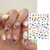 10 Sheets Butterfly Nail Stickers for Women, Flower Leaves Butterfly Nail Art Stickers for Nail Designs, 3D Spring Nail Decals for Nail Art, Self Adhesive Nail Designs