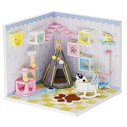 Dollhouse Miniature with Furniture,DIY 3D Wooden Doll House Kit A corner of a Small Apartment Style Plus with Dust Cover and LED,1:24 Scale Creative Room Idea Best Gift for Children Friend Lover S2009