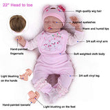 Kaydora Reborn Baby Dolls Girl, 22 Inch Sleeping Newborn Baby Doll, Realistic Baby Reborn Toddler