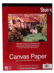 Darice Canvas Paper Tablet (15 Sheets) – 9”x12” Textured Paper to Practice Oil and Acrylic Painting Techniques – Acid-Free, Heavy Weight, Medium Surface – Feel of Real Canvas Without the Higher Price