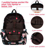 Leaper Fashion Water Resistant School Backpack for Girls Black