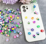 100 Pcs Flower Handmade Polymer Clay Beads, 10mm Polymer Clay Spacer Beads for Women Girls Jewelry Making DIY Charms Bracelet Necklace Hair Clip Accessories Handmade Craft