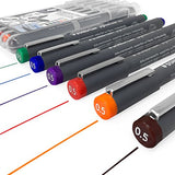 Staedtler 308 Pigment Liner Fineliner – 0.5mm - Wallet of 6 Assorted Colours