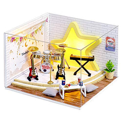 Spilay DIY Dollhouse Miniature with Wooden Furniture,Handmade Home Craft Mini Model Kit with Cover & LED,1:24 3D Creative Doll House Toy for Adult Teenager Gift (QT008)