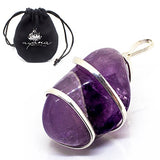 Raw Purple Amethyst Crystal Pendant Necklace –Focus Relax Concentrate Calm Natural Stress Aid