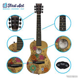 First Act Acoustic Guitar, 30 Inch - Top Features Flower Design - Brass Acoustic Guitar Strings, Tuning Gear, String Post Covers, Steel-Reinforced Neck, Strap Buttons – Musical Instruments