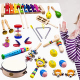 YOFITT Kids Musical Instruments, 15 Types 22pcs Wood Percussion Xylophone Toys for Boys and Girls Preschool Education with Storage Backpack