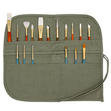 US Art Supply Deluxe Canvas Art Brush Roll-Up Bag