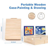 Professional Art Set 85 Piece with Built-in Wooden Easel, 2 Drawing Pad, Deluxe Art Set in Portable Wooden Case-Painting & Drawing Set Professional Art Kit for Kids, Teens and Adults
