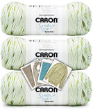 Caron Simple Soft Speckle Yarn - 3 Pack with Patterns in Color (Chlorophyll)