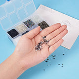 NBEADS 1 Box 8 Color 12/0 Round Glass Seed Beads 2mm Loose Spacer Beads Pony Beads with Hole for