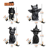 Black Gargoyle Cat Figurines Funny Garden Gnome Sculptures Baphomet Cat Statues Magic Cute Halloween Decor Gifts for Cat Lovers Yard Art for Gothic Home or Office Decoration Outdoor Indoor Patio Lawn