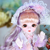 WELLVEUS Cute Girl Toys BJD Doll 1/6 Ball Jointed Body with Full Set Clothes Makeup DIY Dress up Toy for Kids