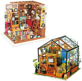 Rolife DIY Dollhouse Miniatures Craft Kits for Adults Kathy's Green House&Sam's Study