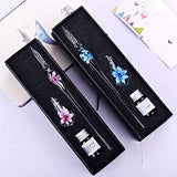 Mallyu Crystal Glass Dip Pen Glass Signature Pen Kit with Bottle Ink Elegant Ink Drawing Pens