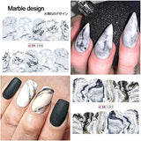 Marble Nail Stickers, 12 Sheets Water Transfer Marble Nail Decals Gradient Blooming Nail Art Stickers Wraps for Women Girls DIY Nail Decoration