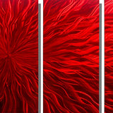Statements2000 Abstract Fantasy Large Metal Wall Art Panels Hanging Sculpture 3D Painting by Jon Allen, Red, 64" x 24" - Intensity 5P