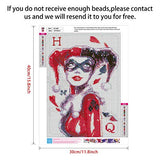 5D Full Drill Poker Face Diamond Painting Kit,UNIME DIY Diamond Rhinestone Painting Kits for Adults and Children Embroidery Arts Craft Home Decor 12 x 16 inch (Harley Quinn Diamond Painting)