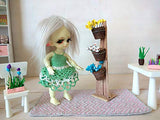 Dollhouse Miniature Stand with Flower Baskets. 1:12 scale Mini Display Handmade