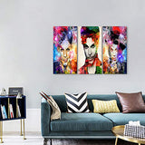 3 Pieces Prince Rogers Nelson Canvas Wall Art, Abstract American Musician Prince Art Prints Cool Man Prince Wall Painting, Music Colorful Framed Art Work for Room Decor Prince Fans Gift (42''Wx20''H)