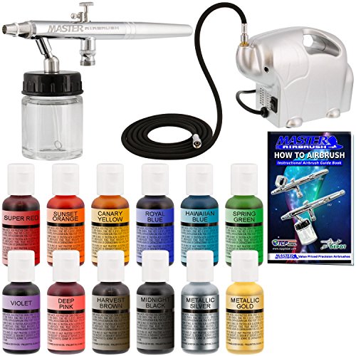 Complete Professional Airbrush Cake Decorating System with a Suction Feed Airbrush, Mini