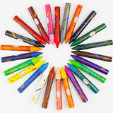 Lebze Toddler Crayons, 24 Colors Non Toxic Crayons for Kids Ages 2-4, Easy to Hold Jumbo Crayons for Kids, Safe for Babies and Children Flower Monaco