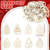 182 Pieces Unfinished Wooden Earring Making Kit Including 32 Wooden Dangle Earring Pendants Unfinished Earrings Wood Charms with 100 Jump Rings 50 Earring Hooks for DIY Craft Jewelry (Snow)