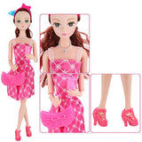 SOTOGO 85 Pieces Doll Clothes and Accessories for 11.5 Inch Girl Doll Include 10 Pieces Handmade Doll Grown Outfits Party Dresses, 75 Pieces Different Doll Accessories and Storage Bag