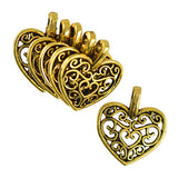 Dovewill 50 Pieces Hollow Out Love Heart Pendant Charms for Necklace Keyring Bag Jewelry Making