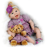 Aori Reborn Baby Doll 22 Inch Handmade Realistic Laughing Baby Doll with Teddy Bear Set for Girls Children