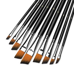 SAREAL Paint Brushes Set, Professional Artist Paintbrushes for Oil, Acrylic, Watercolor, Gouache, Tempera Painting, Synthetic Nylon Hair Long Handle Paint Brush