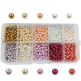 TOAOB 1000pcs 4mm Tiny Satin Luster Round Glass Pearl Bead Loose Beads Multi Colors Wholesale