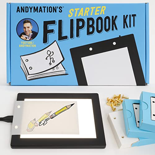 Flip Book Maker,Flip Books Blank andymation Book Starter kit Set Paper  1474922724 Flick Light pad molcey 5 pcs fliooks for Drawing Cartoons Sketch