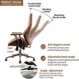 XIZZI Ergonomic Chair, Modern Computer Desk Chair,High Back Suede Leather Office Chair with Lumbar Support for Executive or Home Office (Brownness)