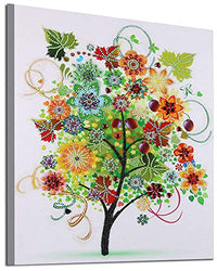 Diamond Painting Kits for Adults and Kids,5D Special Shaped DIY Partial Drill Diamond Rhinestone Painting Colorful Tree Embroidery Arts Craft Home Decor Ross Beauty (ColorfulTree 1)