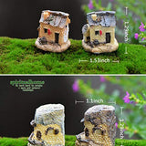 Mini Bonsai Miniature Figurines ，Garden Accessories Miniature Garden Ornaments Bonsai Crafts, Micro Landscape Mini Small House Decoration Garden Bonsai Ornaments DIY Decoration