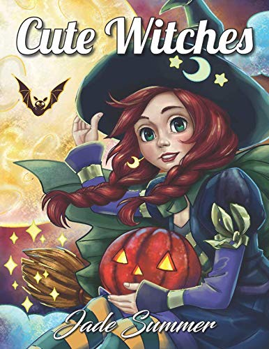 Cute Witches: An Adult Coloring Book with Magical Fantasy Girls, Adorable Gothic Scenes, and Spooky