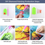 DIY 5D Diamond Painting Number Kits for Adults Kids Beginner, Full Drill Crystal Rhinestone Diamond Embroidery Paintings Pictures Arts Craft Perfect for Home Wall Decor Gift (Flower)