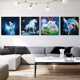 ONEST 4 Pack DIY 5D Diamond Painting Kits Round Full Drill Acrylic Embroidery Cross Stitch for Home Wall Decor, Unicorn Diamond Painting Style (10x10inches)
