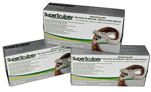 Super Sculpey Medium Blend Gray Oven-Bake Clay - Blend of Super Sculpey and Super Sculpey Firm -