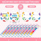 24 Set Kids Valentines Day Gift Cards with Watercolor Paint Includes 24 Watercolor Paint 24 Valentines Gift Cards 1 Pcs 20 Meters Rope for Valentine Day School Classroom Art Activities Exchange Gifts