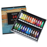 MEEDEN 46-Piece Oil Painting Set with Beech Wood Table Easel, 12MLX24 Oil Paint Tubes and All The Additional Supplies, Perfect for Beginning Artists, Students and Kids