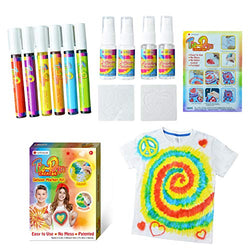 Tie-Dye Kits for Textile Craft Arts | Shirt Fabric Canvas Shoes T-Shirt Clothing Paint for Kids | Colors Dye Art Set | Permanent Nontoxic Fabric Markers | DIY Tie-Dye Kit Party Supplies