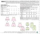 McCall Pattern Company M6912 Infants Reversible Top Dresses Bloomers and Pants, Size YA5