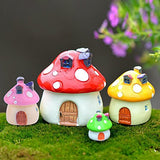 Zealor 12 Pieces Miniature Fairy Garden House and Terrarium Mushroom Fairy House Statue