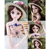 BJD Doll 12 Joints 1/3 Can Be Changed Makeup and Dress by DIY Ball Jointed Dolls Best Gifts and Hobby for Girls 60Cm/23.6 Inch HMYH