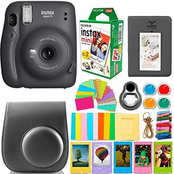 Fujifilm Instax Mini 11 Camera with Instant Film (20 Sheets) & DNO Accessories Bundle Includes Case, Filters, Album, Lens, and More
