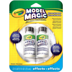Crayola Model Magic Glitter and Silver Metallic Glaze,2/ Pack